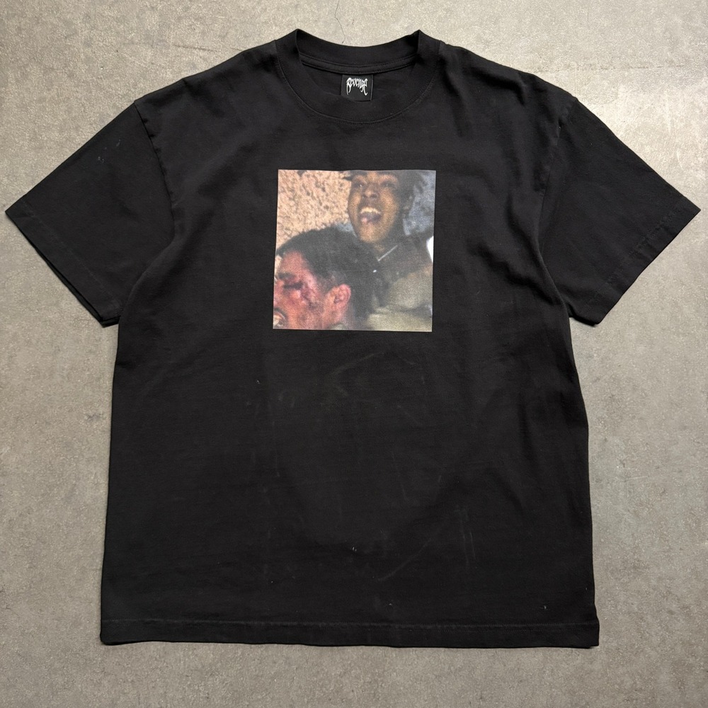 Revenge XXXTentacion Mugshot Kill Hand Graphic T-Shirt Black Mens Medium